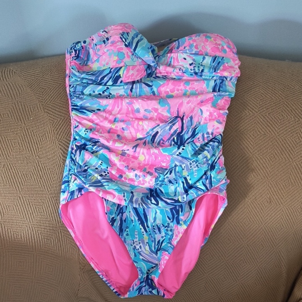 Lilly Pulitzer Pink and Blue One Piece Swimsuit